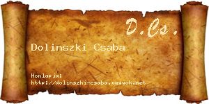Dolinszki Csaba névjegykártya